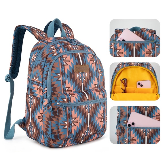 Wrangler Handbags - Wrangler Aztec Print Backpack -Navy NWT